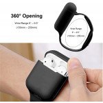 Wholesale Wrist Band Accessories Sport Strap Cover Full Protective Silicone Skin Compatible with Apple Airpods [2 / 1] Wireless Charging Case (Black)